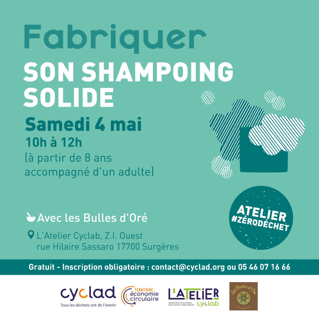 Atelier zéro déchet fabriquer un shampoing Cyclad à l'Atelier CyclaB samedi 4 mai 2024