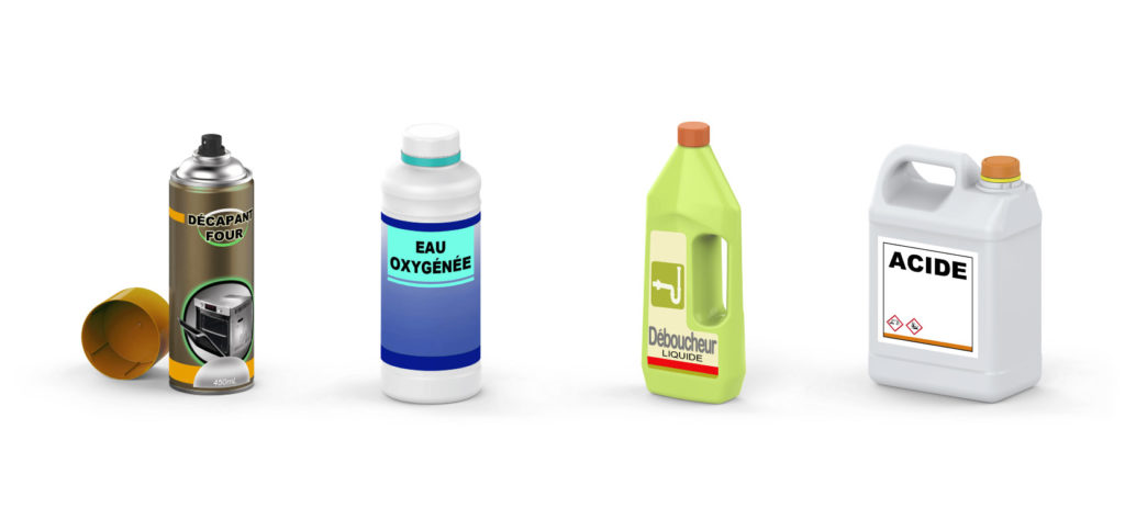 DDS maison : décapant four, eau oxygénée, déboucheur liquide, acide